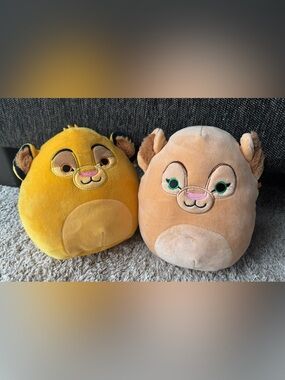 Disney Squishmallows Simba & Nala Plush Bundle 7” Lion King